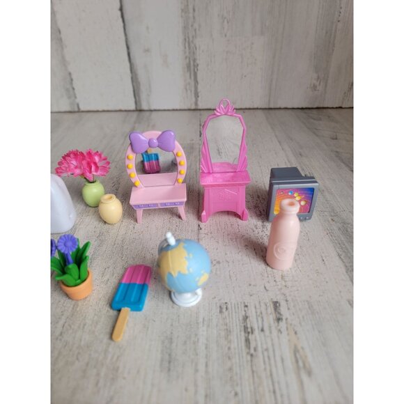 Variety doll accessory vanity TV flower vase globe food drink set - Picture 4 of 8